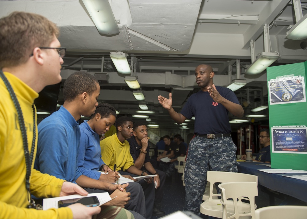 USS Bonhomme Richard sailors learn about career and education opportunities