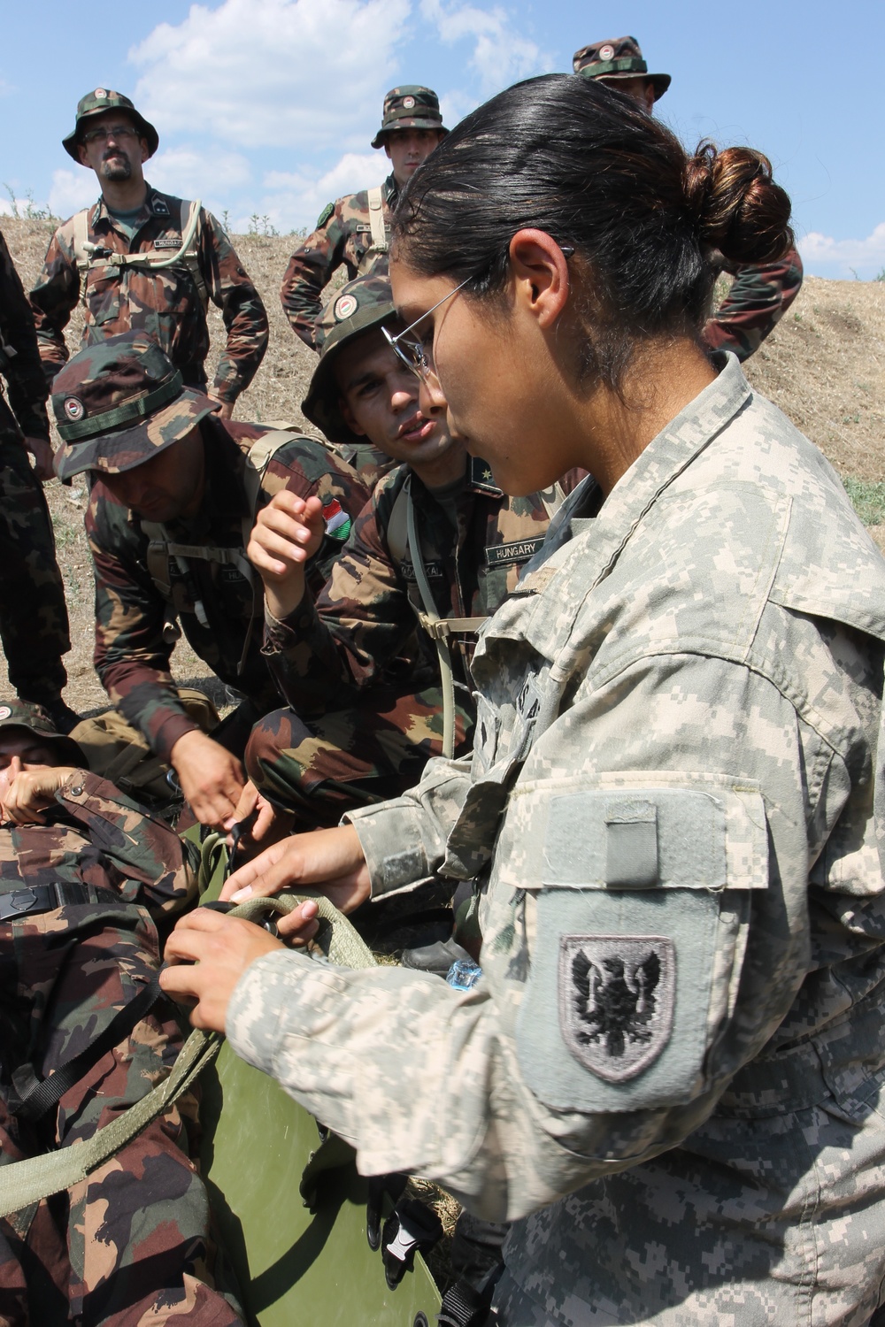 KFOR troops from US and Hungary hold medevac hoist training