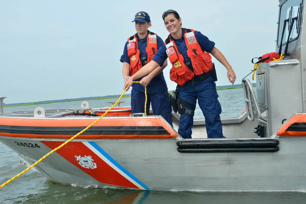 Coast Guard trains near Wallops Island, Va.