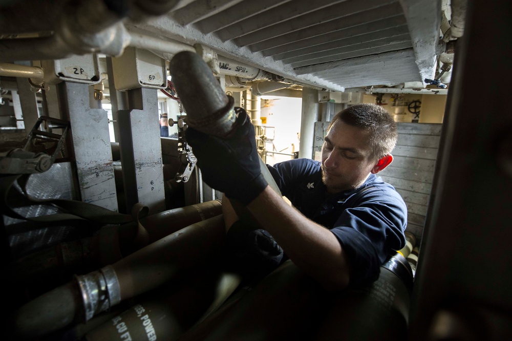 USS Mobile Bay weapons maintenance