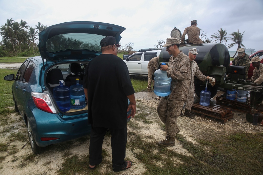 U.S. Marines aid Saipan with typhoon relief efforts