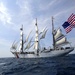 Coast Guard Cutter Eagle navigates along the Atlantic Ocean under full sail