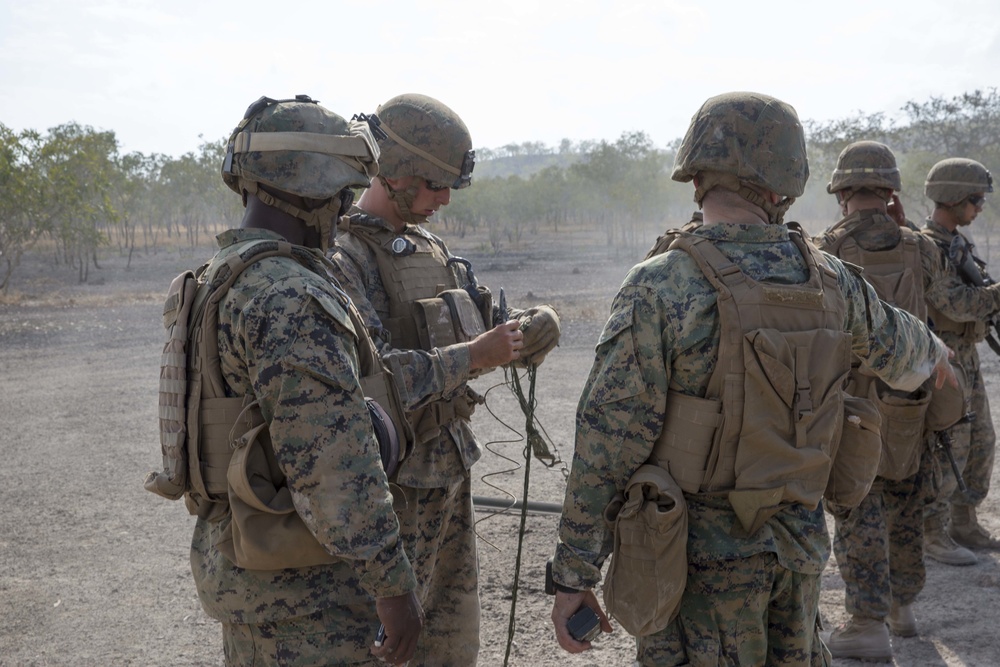 U.S. Marine Corps combat engineers conduct demolition training during Exercise Crocodile Strike