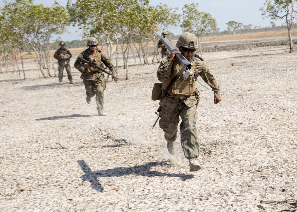 U.S. Marine Corps combat engineers conduct demolition training during Exercise Crocodile Strike