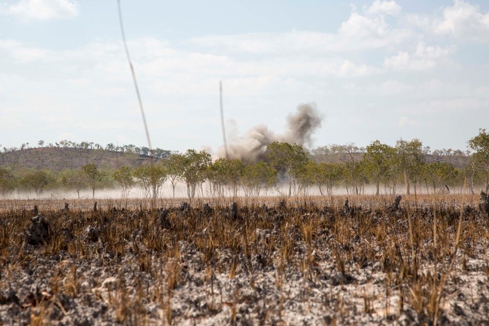 U.S. Marine Corps combat engineers conduct demolition training during Exercise Crocodile Strike