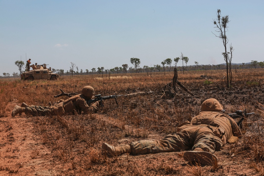 Marine Corps live-fire convoy course in the Outback