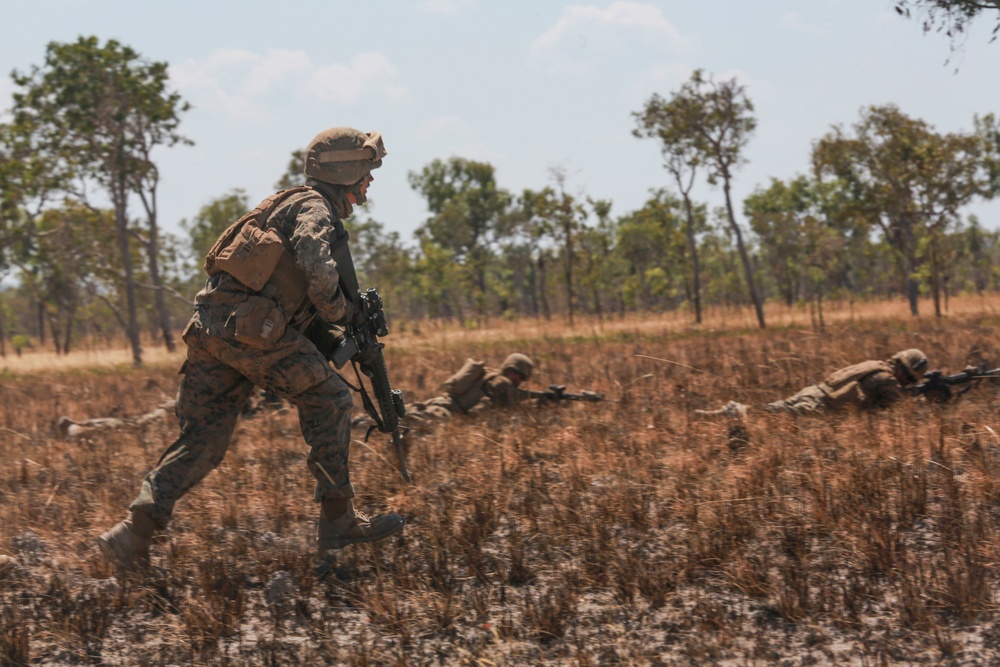 Marine Corps live-fire convoy course in the Outback