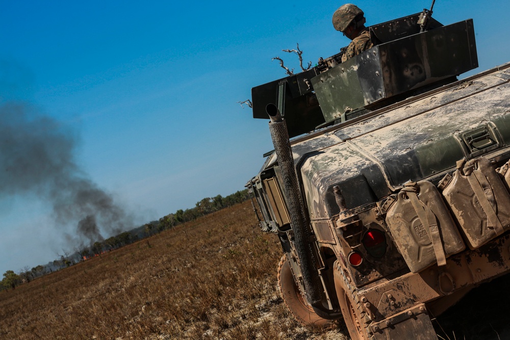 Marine Corps live-fire convoy course in the Outback