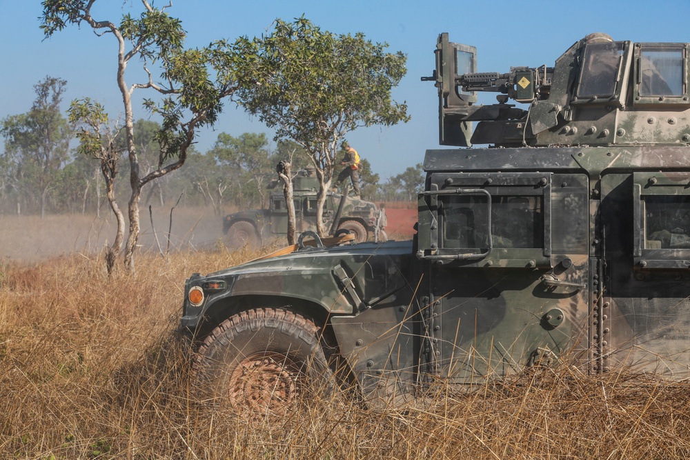 Marine Corps live-fire convoy course in the Outback