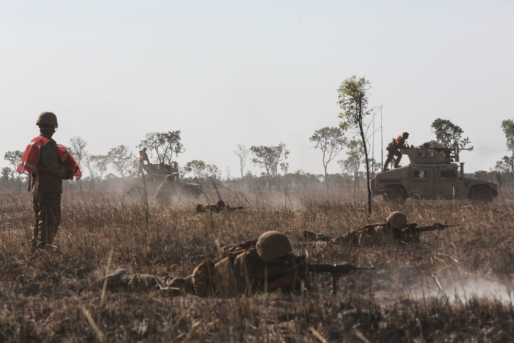 Marine Corps live-fire convoy course in the Outback