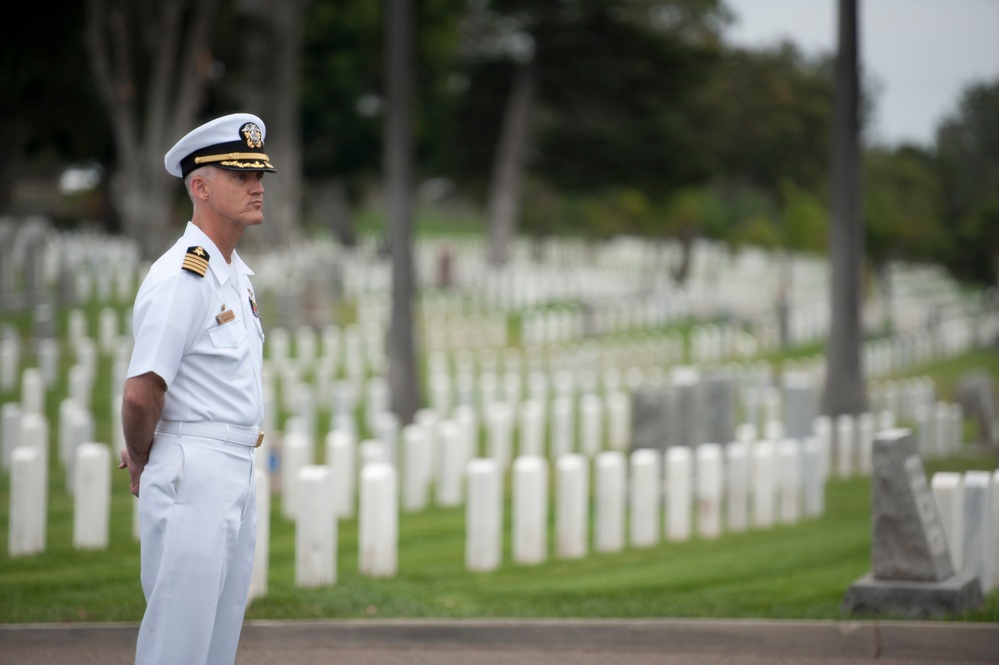 Wreath laying ceremony at Fort Rosecrans National Cemetery