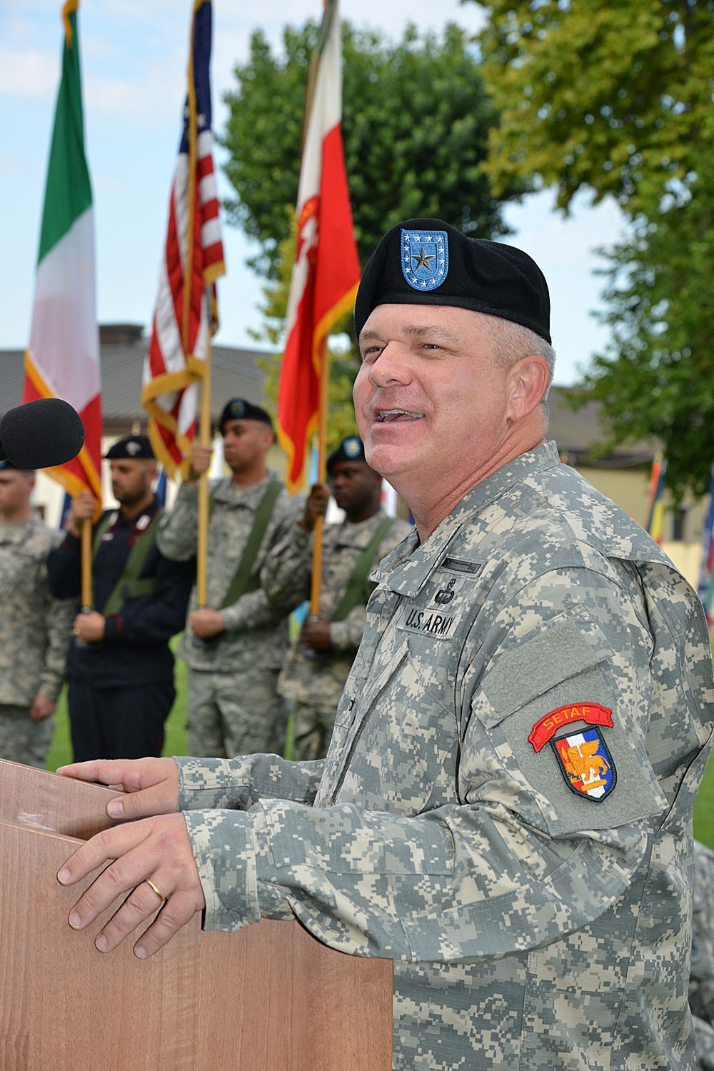 Patch ceremony for BG Kenneth H. Moore, Jr.Caserma Ederle, Vicenza, Italy.