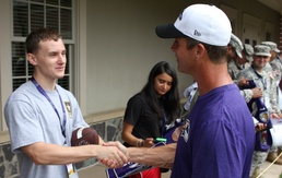 Ravens football team interacts with Army Recruiters and Future Soldiers