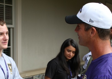 Ravens football team interacts with Army Recruiters and Future Soldiers
