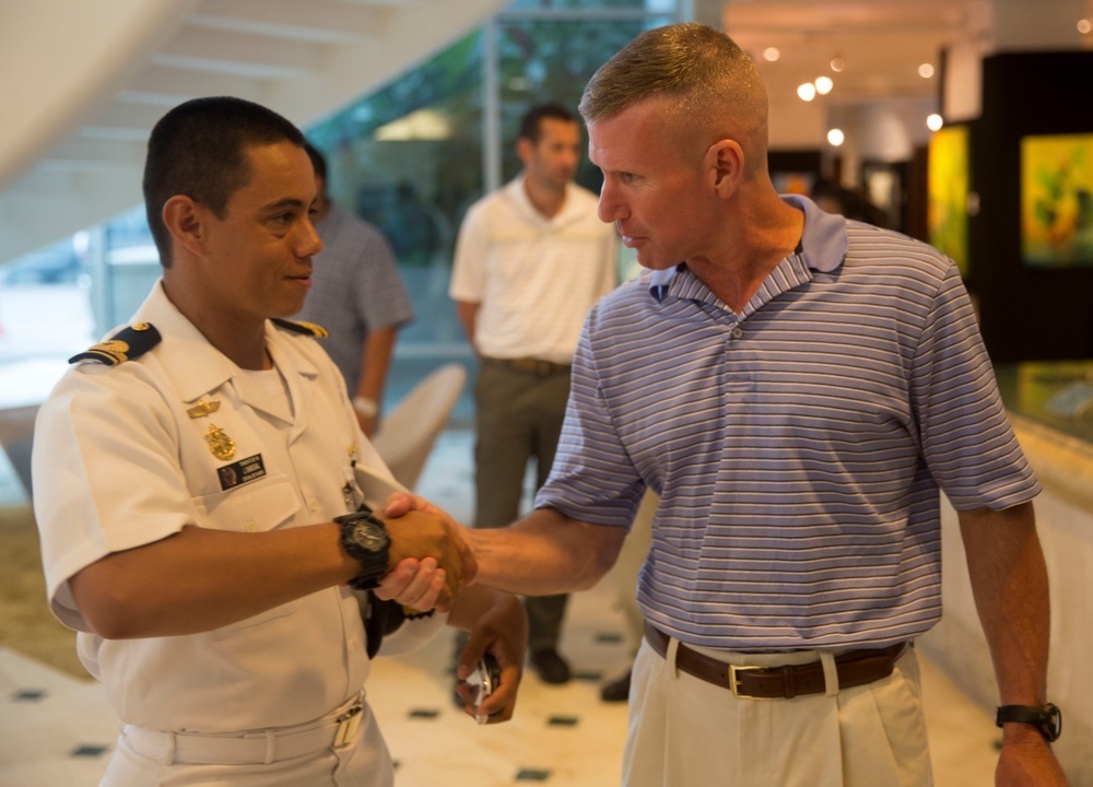 Senior naval infantry leaders arrive for Marine Leaders of the Americas Conference 2015