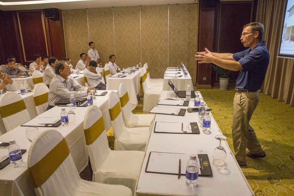 Navy Seabees teach engineering class in Da Nang, Vietnam