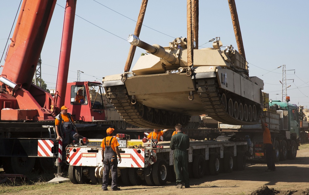 U.S. Marine armor, weapons arrive in Bulgaria