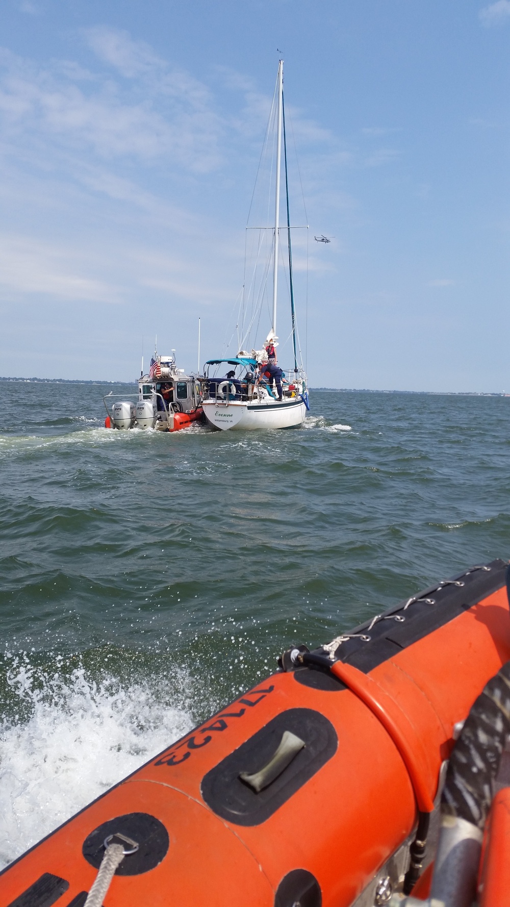 Coast Guard tows sailing boat to safety in Portsmouth, Va.