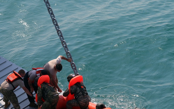 Climbing aboard