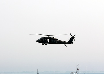 Flying over the USAV Corinth
