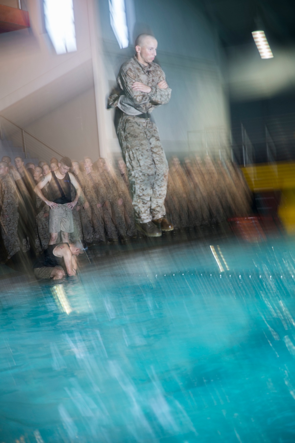 Parris Island recruits learn how to swim like Marines