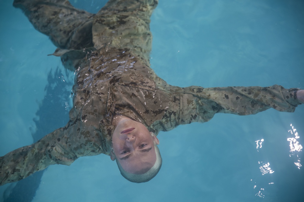 Parris Island recruits learn how to swim like Marines