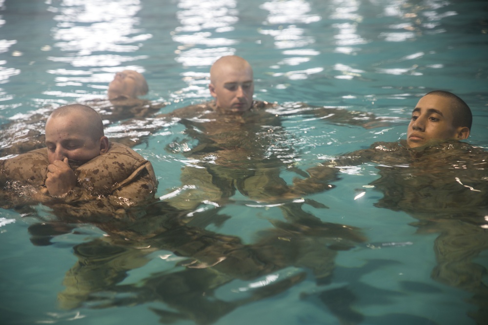 Parris Island recruits learn how to swim like Marines