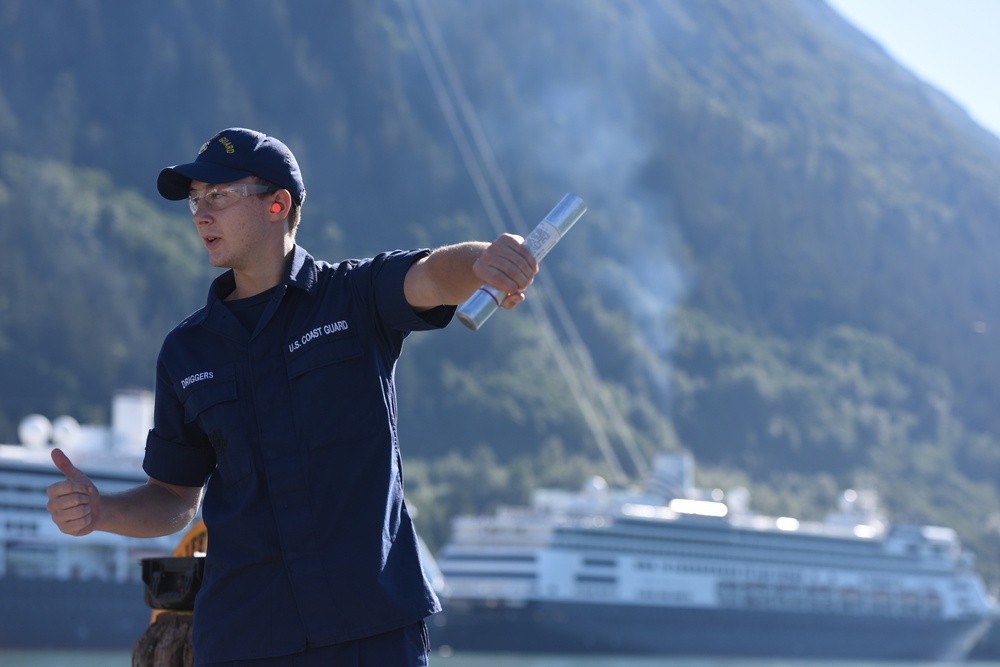 Coast Guard Station Juneau conducts flare training