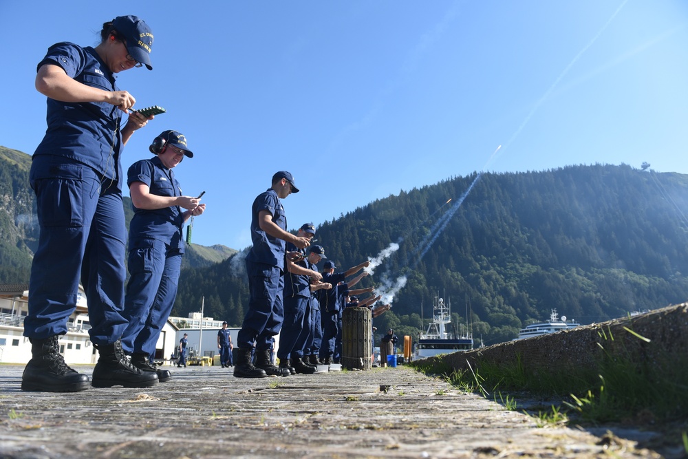 Coast Guard Station Juneau conducts flare training