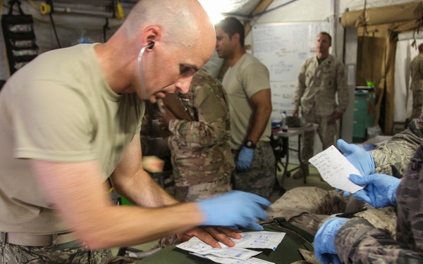 U.S. and Coalition medical personnel train through Mass Casualty Exercise