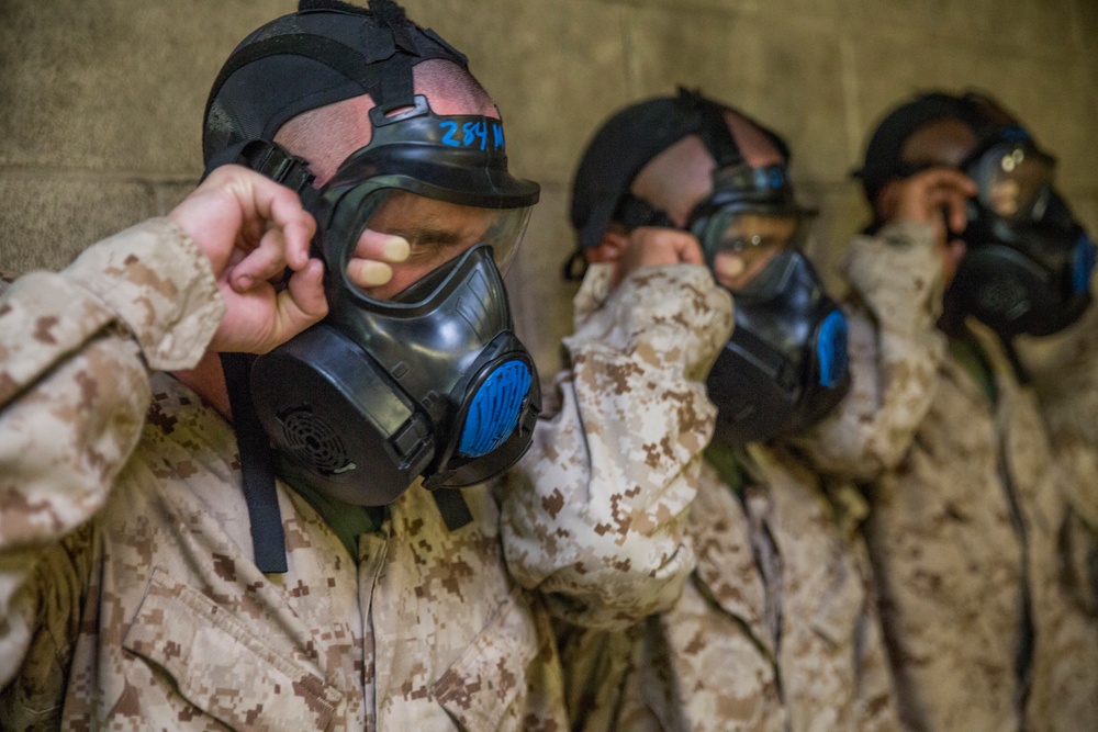 DVIDS - Images - Marine recruits learn chemical warfare defense on ...