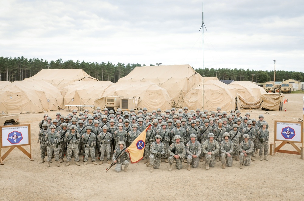 364th ESC Soldiers pose for a photo during CSTX