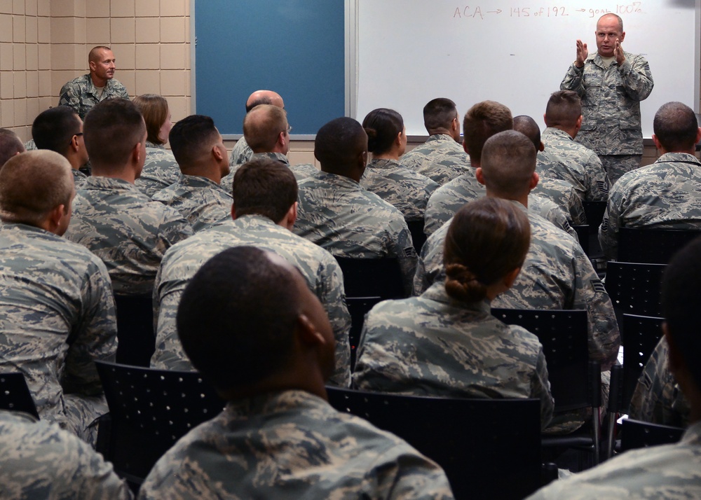 Command chief master sergeant of the Air National Guard visits the 202nd Red Horse Squadron