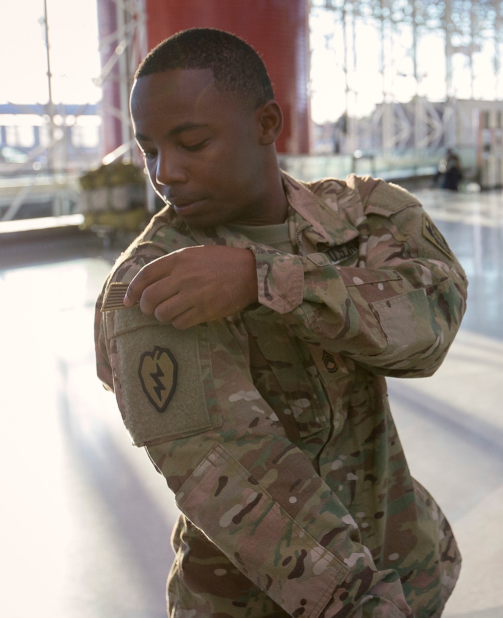 Forward Engineering Support Team - Advance soldier prepares for deployment