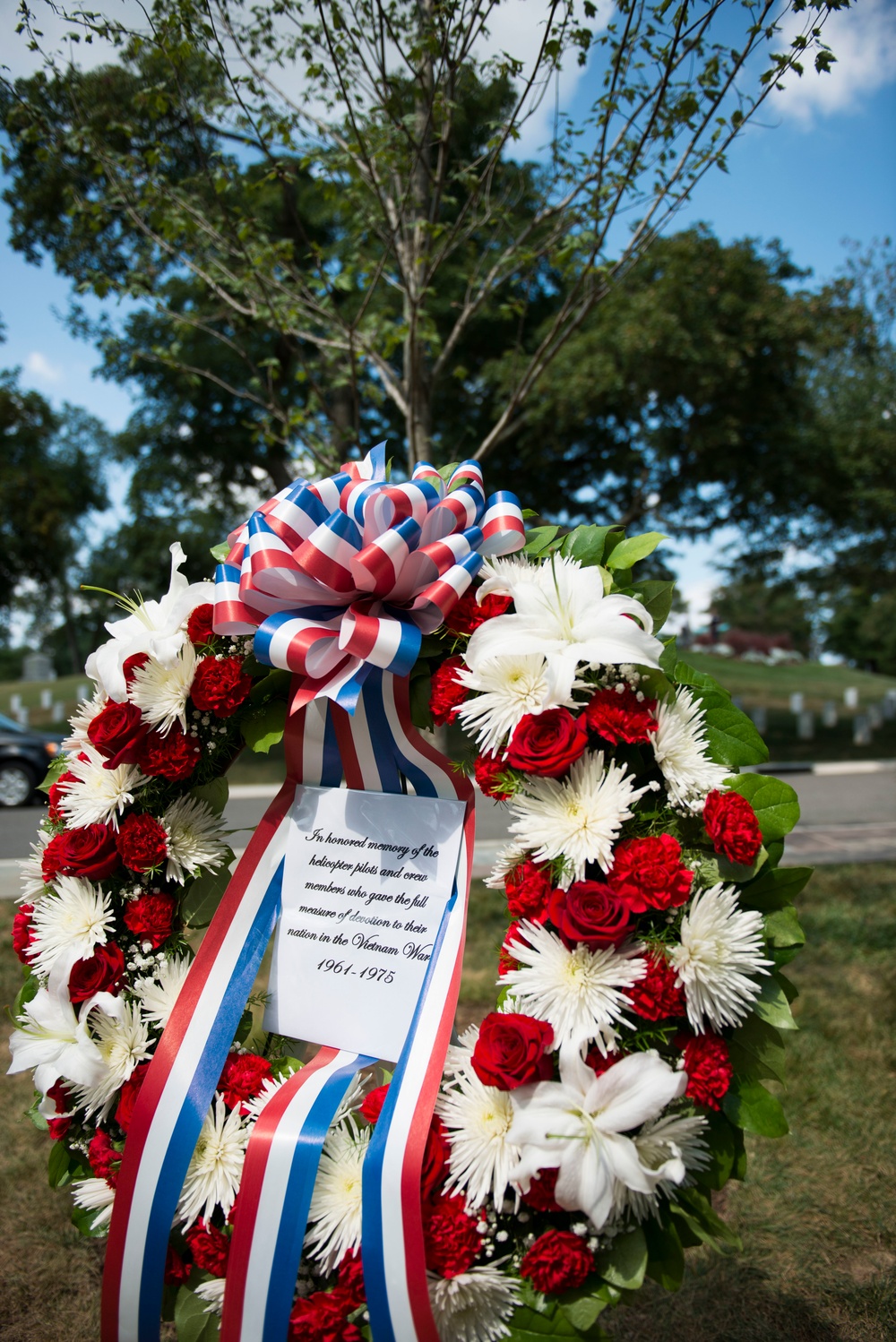 The Vietnam Helicopter Pilots Association Living Tree Memorial Dedication takes place in Arlington National Cemetery