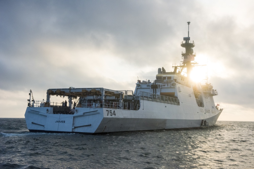 Coast Guard Cutter James enters new homeport for first time