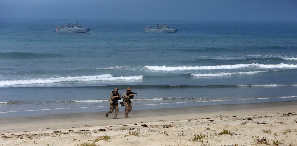 1st Marine Division demonstrates its amphibious capabilities for the Secretary of Defense