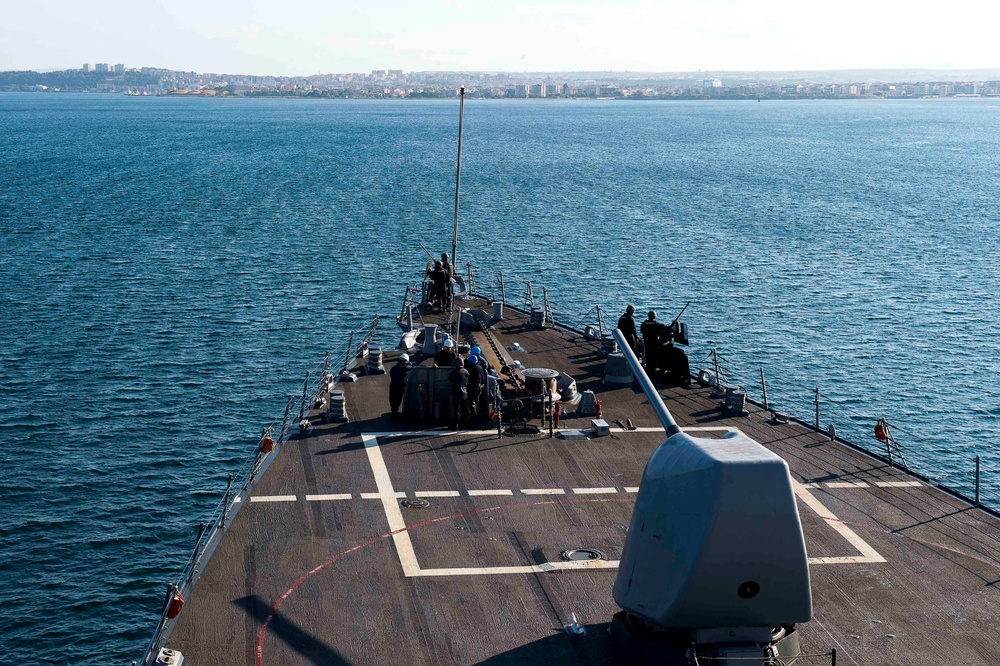 USS Donald Cook transits Dardanelles Strait