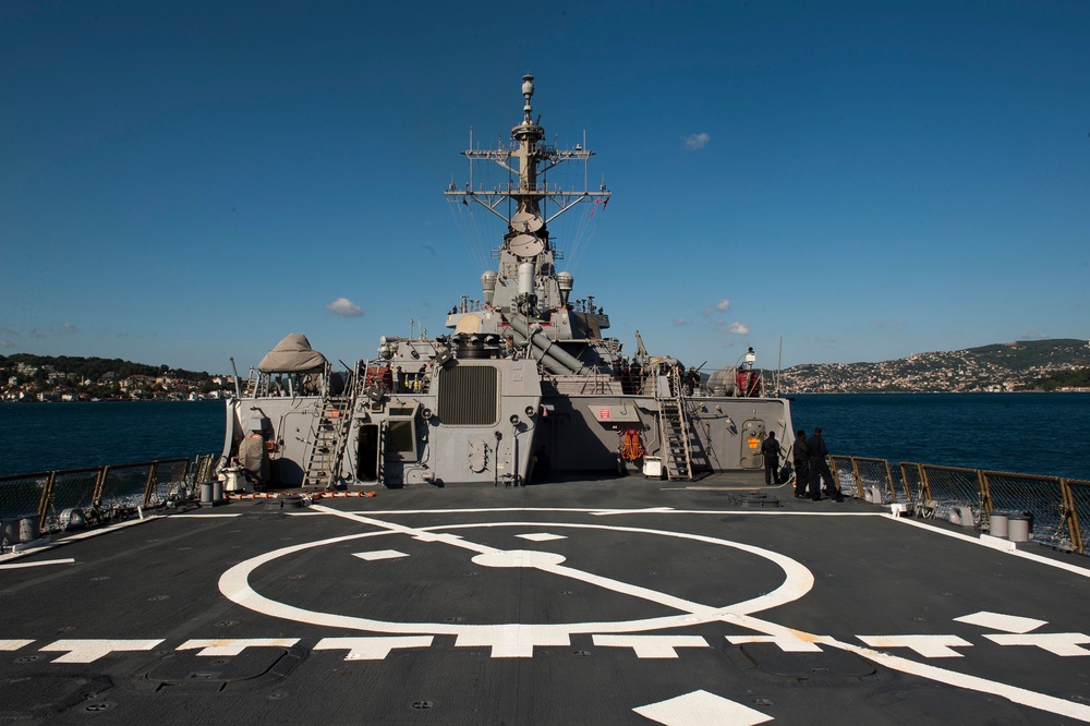 USS Donald Cook transits Bosphorus Strait