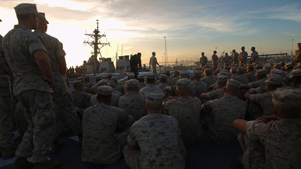 Loading up, shipping out: Marines, sailors, partner nations begin Exercise Dawn Blitz 2015