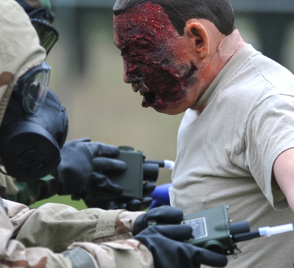 Medical training post simulated chemical attack