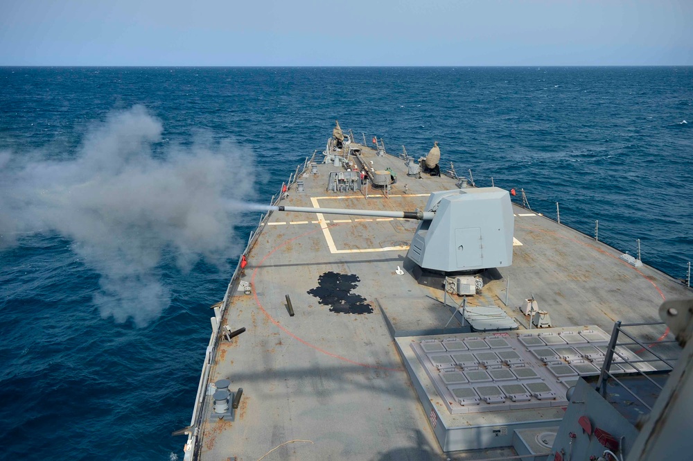 USS Forrest Sherman live-fire weapons exercise