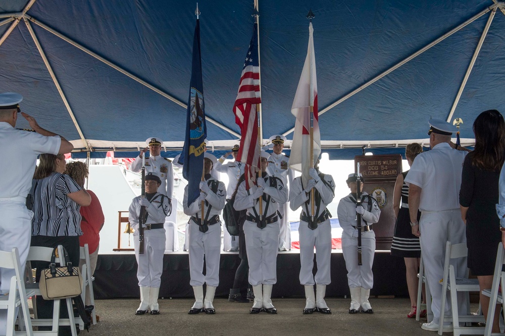 USS Curtis Wilbur change of command ceremony