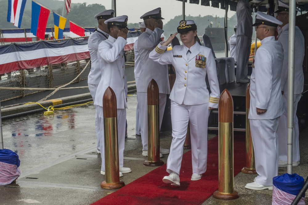 USS Curtis Wilbur change of command ceremony