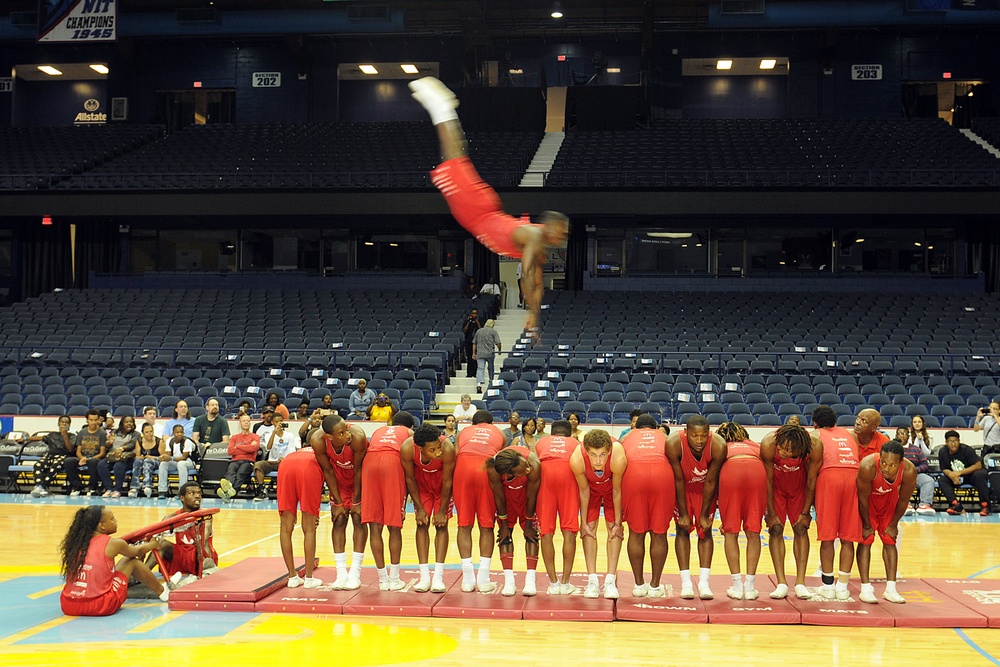 Army Reserve soldiers take on Navy in exhibition basketball game