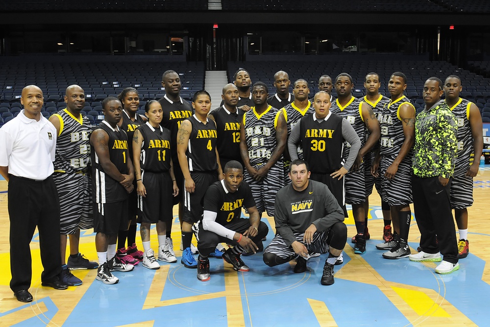 Army Reserve soldiers take on Navy in exhibition basketball game