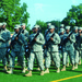 Soldiers march during Fort Lee drill and ceremony competition