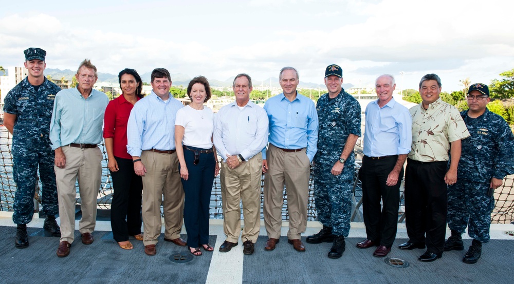 Congressional staff members visit USS Chosin, Red Hill