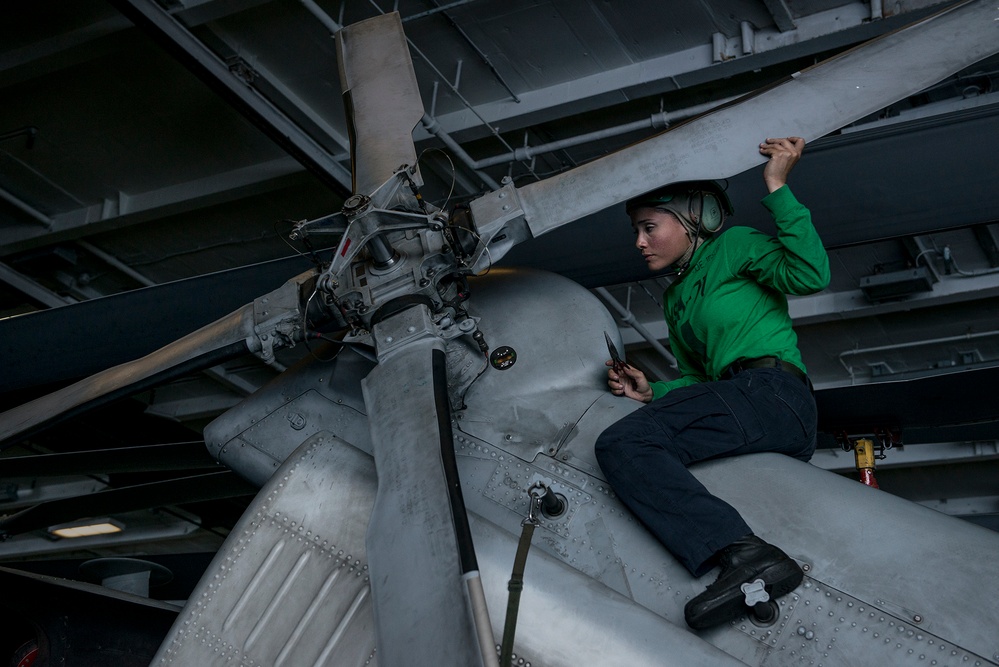 USS Ronald Reagan sailors at work
