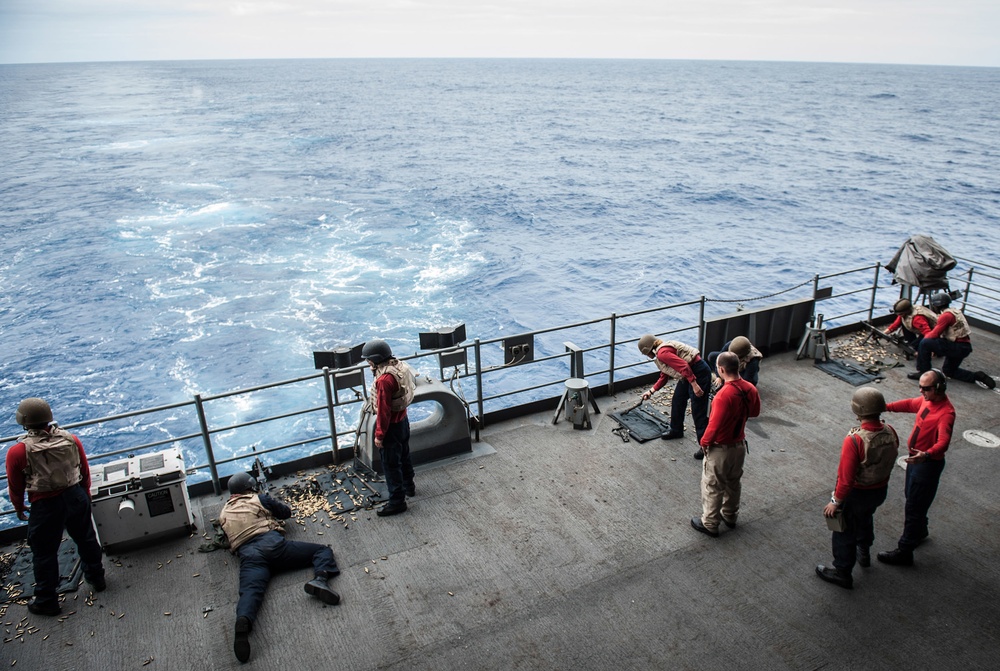 USS Ronald Reagan is replenished at sea